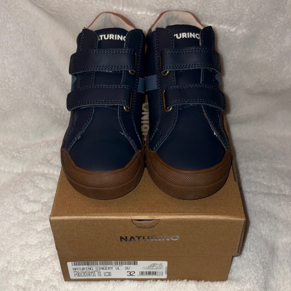 NWT Naturino Singery High Top Sneaker in Navy-Celeste-Copper - Picture 8 of 15